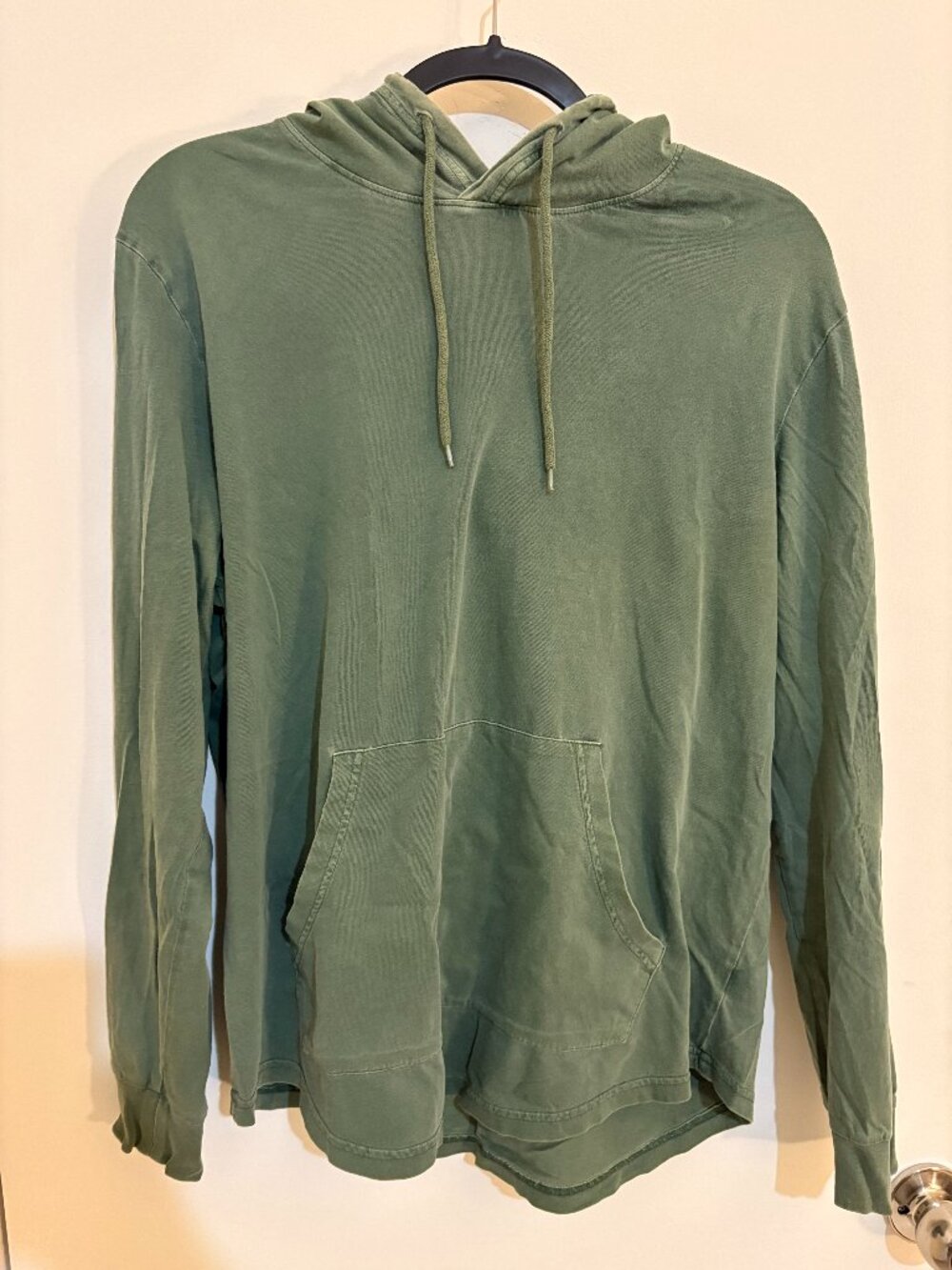 Original Use Curved Hem Hoodie Sage Green Size M T-Shirt Weight